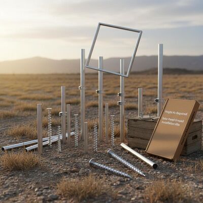 良い価格 必要な高さ 太陽光パネルの地面設置キット 無制限の深さを提供し,カスタムの高さ調整と安全な地面固定を可能にします オンライン