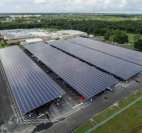 良い価格 二重列太陽車の駐車SS304 Carportの太陽据付の防水調節可能な金属PVのパネルの支援システム オンライン